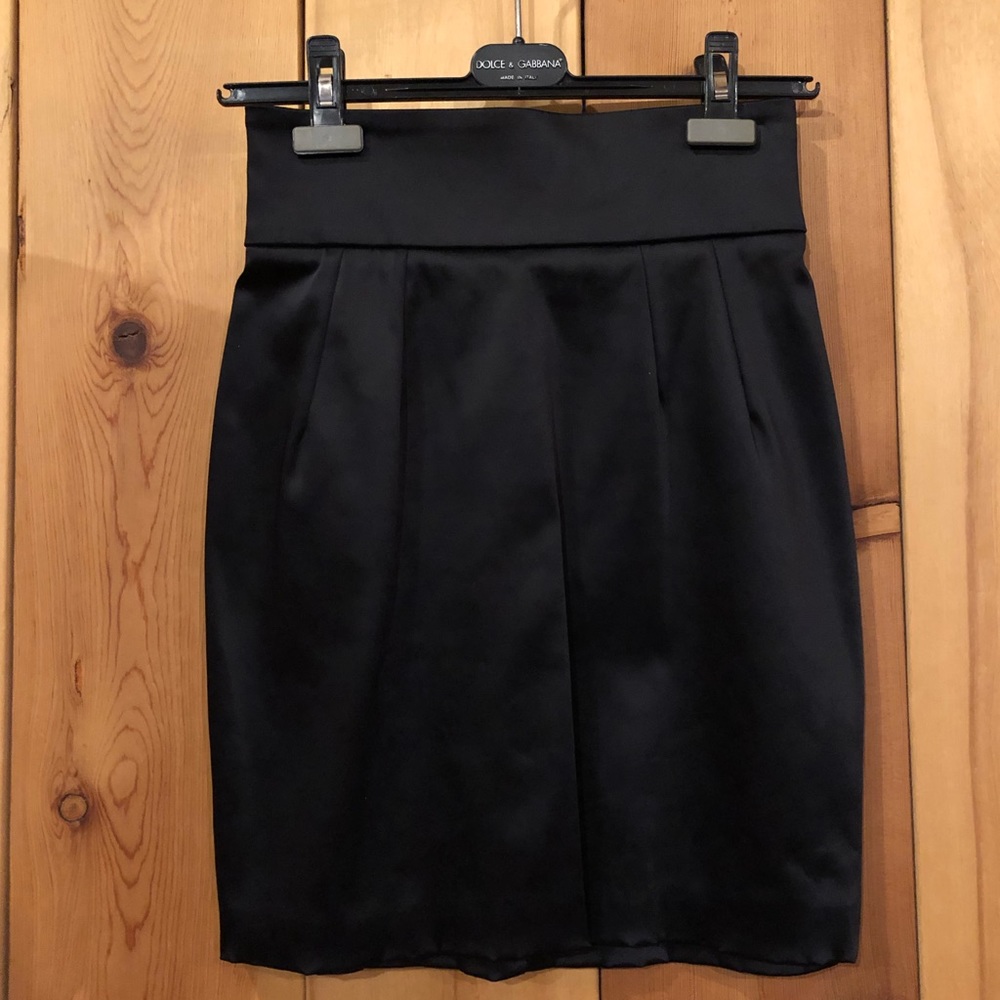 Dolce & Gabbana Black Satin Skirt IT 40